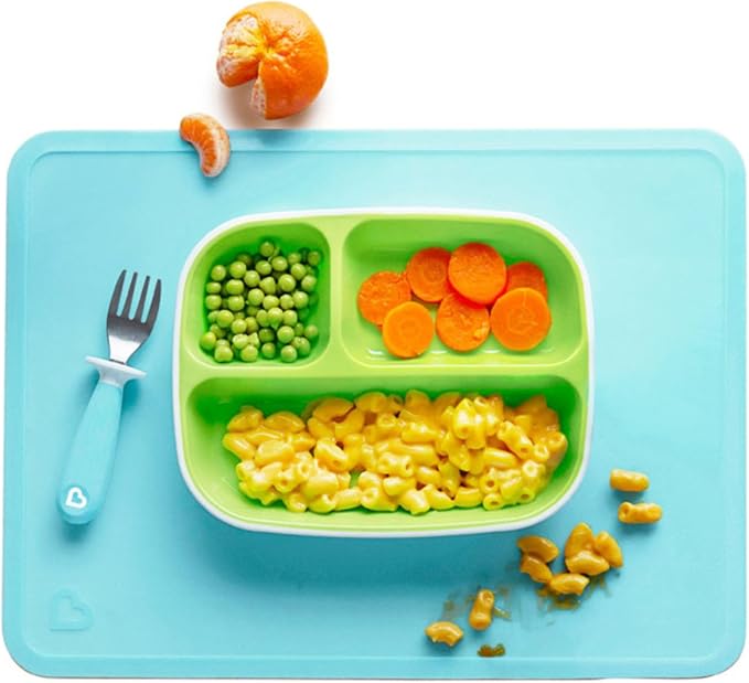 Silicone Kids Placemats, Non-Slip Silicon Placemats for Kids Baby Toddlers Childrens, Kids Portable Placemat for Dining Table