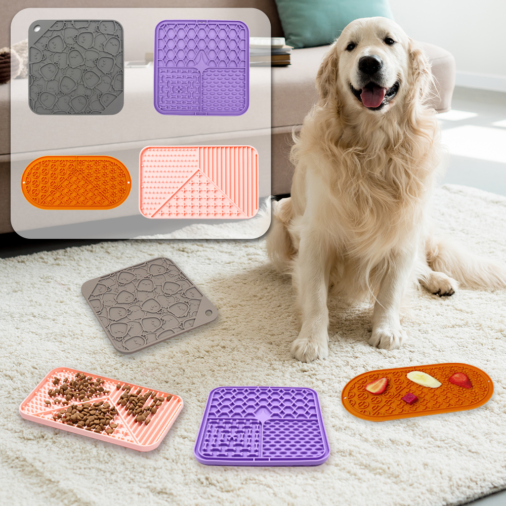 New Eco-Friendly Silicone Pet Training Mat Cat Dog Slow Food Feed Eating Silicone Pet Lick Mat