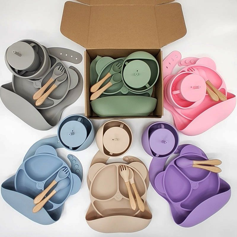 Kid-Design Food Grade 6-Piece Silicone Baby Tableware Set
