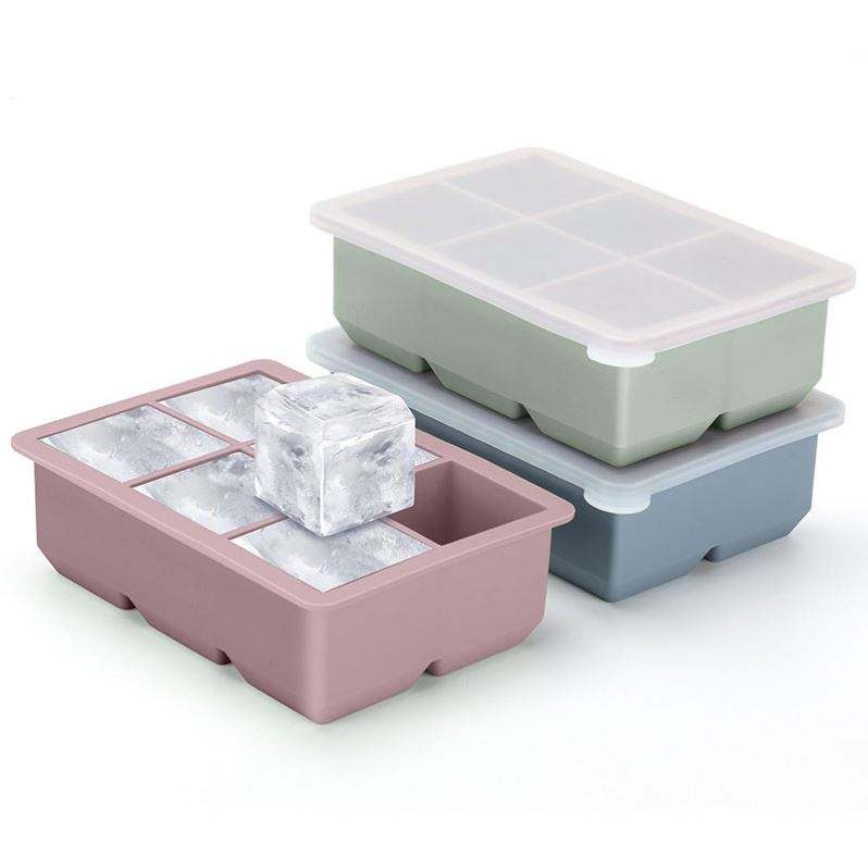  Bpa Free Silicone Ice Cube Molds Flexible Silicone Ice Cube Molds with Leak Proof Removable Lid