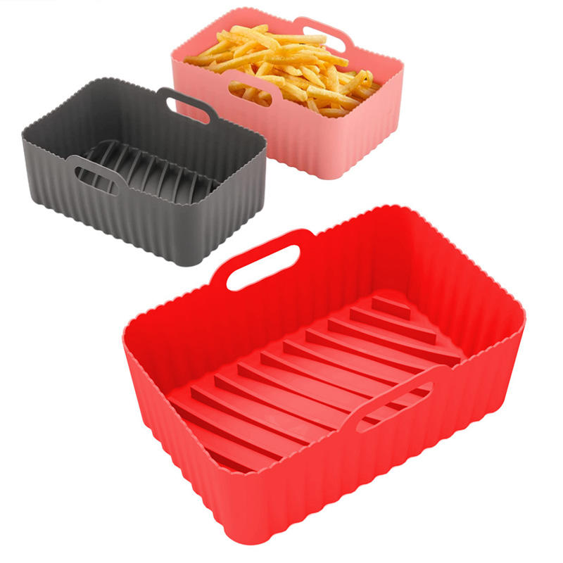  Reusable Non-stick Air Fryer Rectangle Pot Liner Silicone Air Fryer Liner