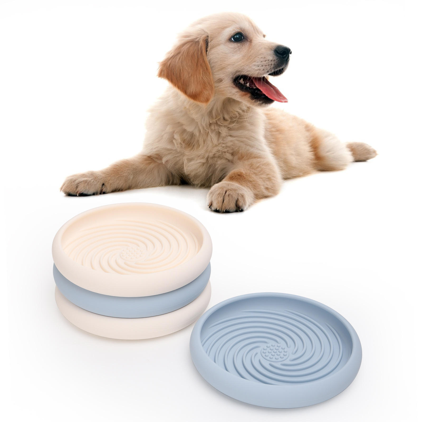  Silicone Dog & Cat Lick Mat & Slow Feeder with Suction Cups