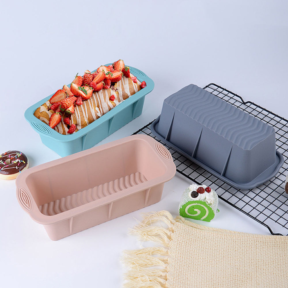  DIY Non-stick Baking Pan Rectangular Silicone Bread Mold  Silicone Ice Block Mold & Bread Toast Loaf Pan Cake Tool