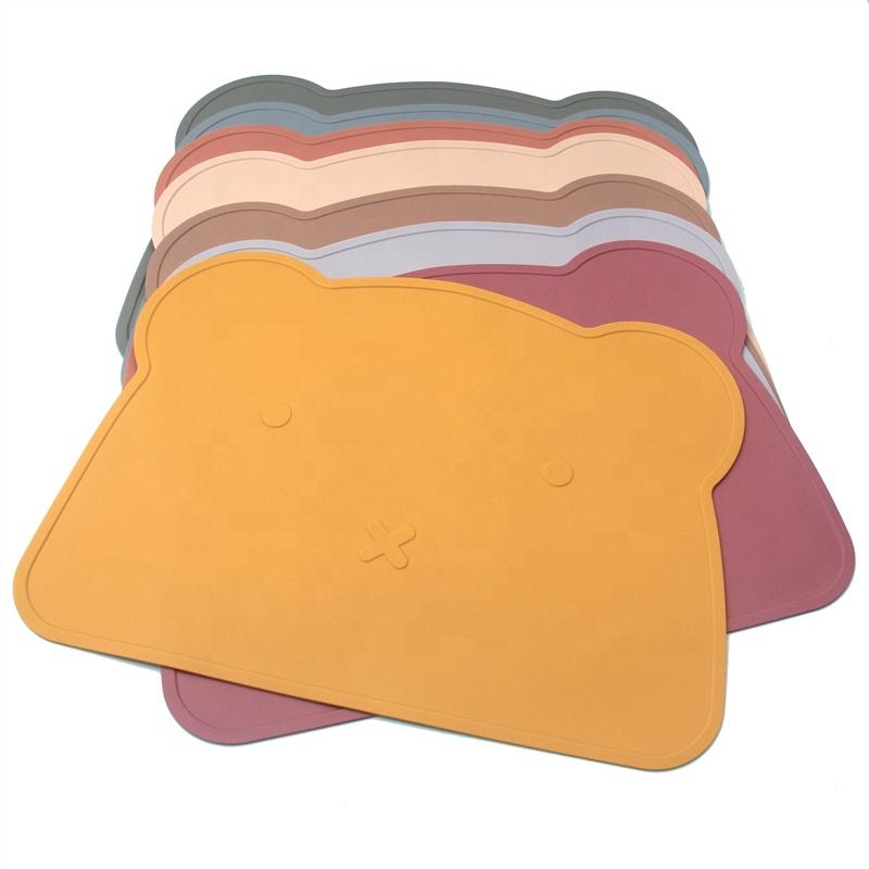 Food Grade Silicone Bear Shape Place Mat for Kitchen Silicone Table Mats Dinning Baby Placemat