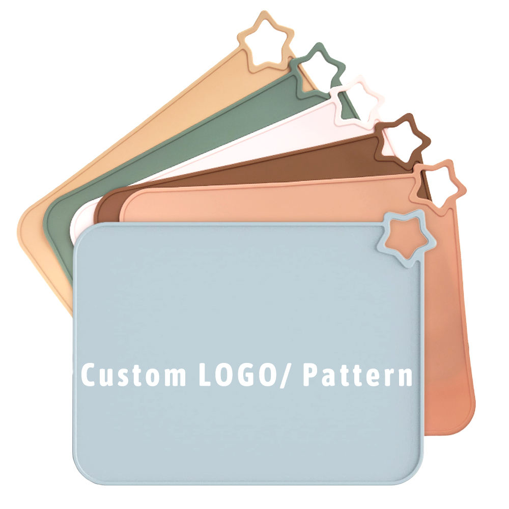 Non-Slip Portable Dining Table Mat Non-Slip Water Proof Heat Resistant Silicone Baby Placemat