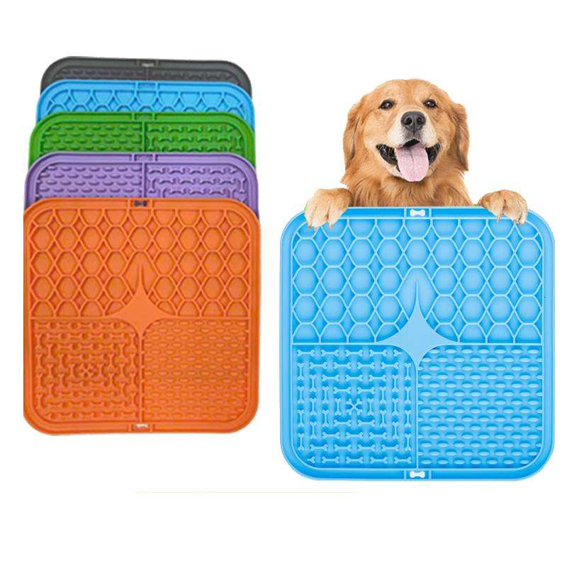 Custom Colors Personalized Home Corner Pat Slow Food Mat Pet Food Silicone Licking Pad